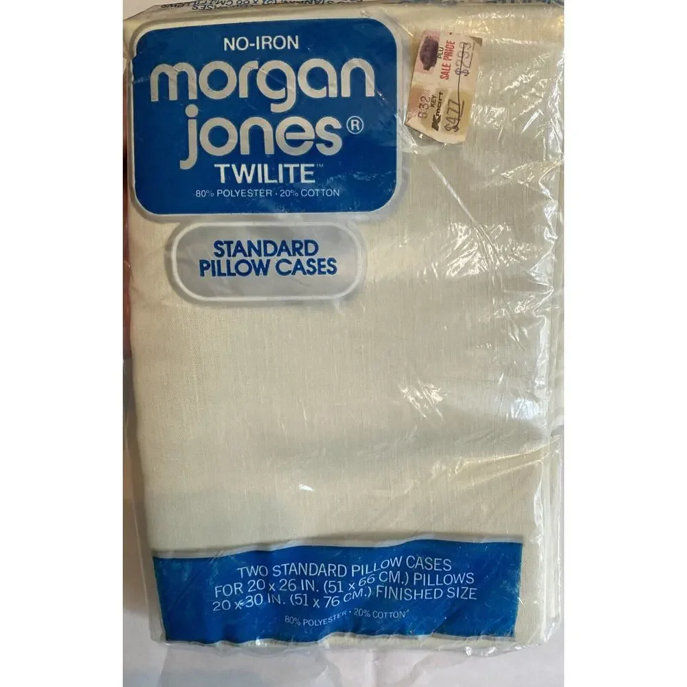 NIP Vintage Lady Pepperell Off White Full‎ Flat Sheet + Morgan Jones Pillowcases